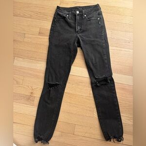 Silver Jeans Black Distressed Skinny Jeans